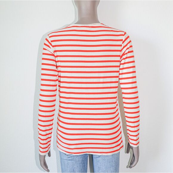 Scotch & Soda Orange Striped Long Sleeve Basic Casual Summer Top Size Medium - Picture 2 of 3